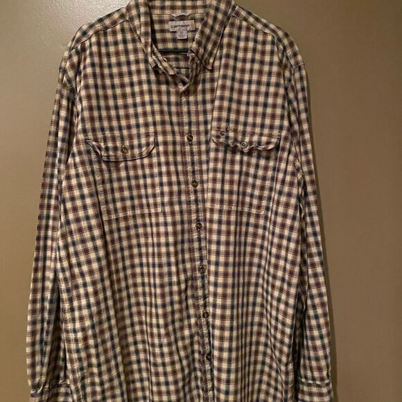 Carhartt 2XL Plaid Shirt LongSleeve Relaxed Fit - Picture 9 of 9